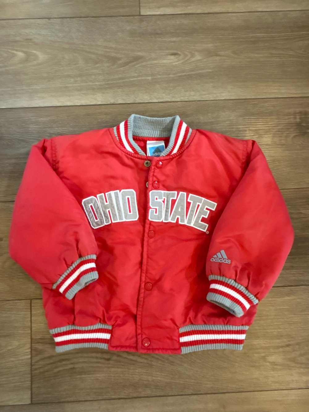 Vintage Adidas Ohio State Buckeyes Youth Varsity Bomber Jacket Red NCAA